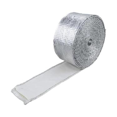 Imagem de shamjina Fita adesiva de fibra de vidro e folha de alumínio, multifuncional, com material refletivo e isolamento térmico para fornos, 2mmx50mmx15m