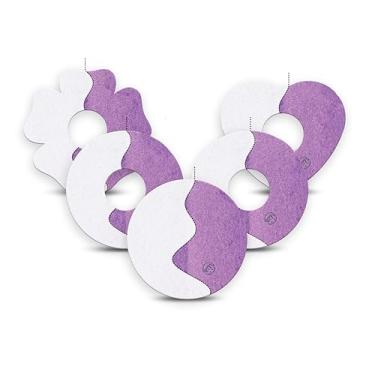 Imagem de ExpressionMed - Adesivos para Libre 3 (pacote com 5) - Feito nos EUA, à prova d'água, não desfia, fitas de sensor CGM pré-cortadas (pacote com variedade de violeta solar)