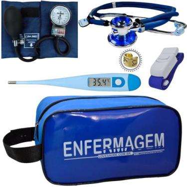 Imagem de Kit Enfermagem Estágio Com Aparelho de Pressão Estetoscópio Rappaport 