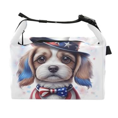 Imagem de STAYTOP Lancheira para cães Independence Day com fivela de alça, lancheira isolada para meninos e meninas, lancheira térmica para trabalho escolar