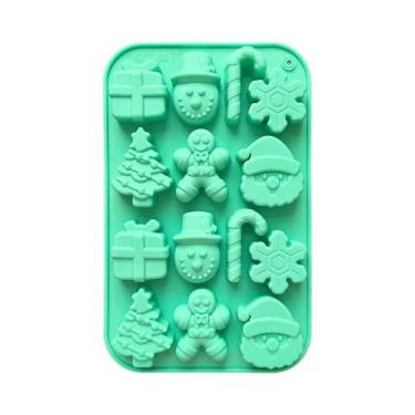 Imagem de Moldes De Chocolate De Natal Com 14 Cavidades, Moldes De Silicone Para
