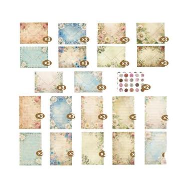 Imagem de Kits De Papel Para Cartas Com Estética Vintage, 30 Conjuntos De Cartõe