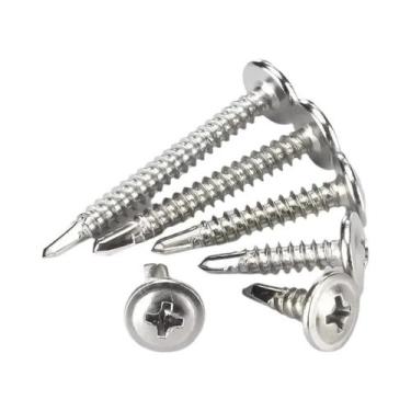 Imagem de Parafuso Autoatarraxante De Cabeça Redonda Grande Em Aço Inoxidável M4