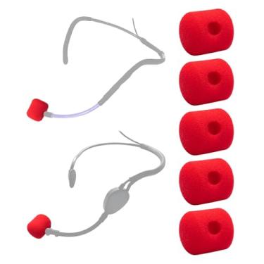 Imagem de Voarmaks 5 peças de capas de microfone compatíveis com YesMic, Soundtechnic FITNESS 1, AKG HC644-MD, C520, C555, C544, CAD Audio C98 Drum Mic, Clubs Mic Microphone Headphone Pop Filters, Vermelho