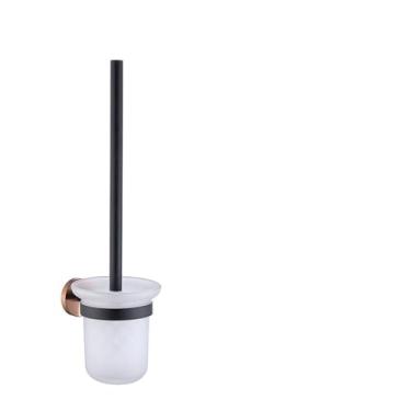 Imagem de Acessórios de banheiro ouro rosa e preto, ferragens, barra de toalha, trilho, suporte de papel higiênico, gancho de toalha, saboneteira, escova de vaso sanitário, anel de toalha B (suporte de escova