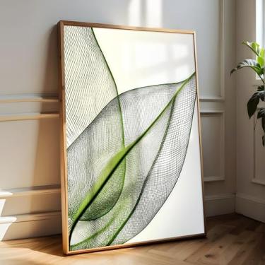 Imagem de Arte de parede de folhas verdes impressões botânicas minimalistas imagens de folhas boho arte de parede botânica natural pintura de plantas tropicais pôster minimalista folha verde lona moderna arte