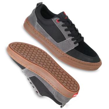 Imagem de Tênis masculino de ciclismo de mountain bike para pedais planos, adequado para ciclismo de montanha gratuito D/H Enduro Cross Trail Commuter BMX, cinza 37