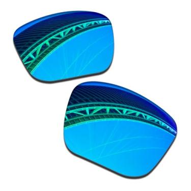 Imagem de LenzProse Lentes de reposição polarizadas de 1,5 mm para óculos de sol Oakley Targetline OO9397 58 mm, antiarranhões | Ajuste perfeito, Azul gelo polarizado - 1,5 mm, 58mm