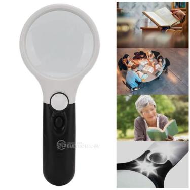 Imagem de Lupa de Mão Com LED Ampliação 3x e 45x Para Relojoeiro Leitura e Uso G