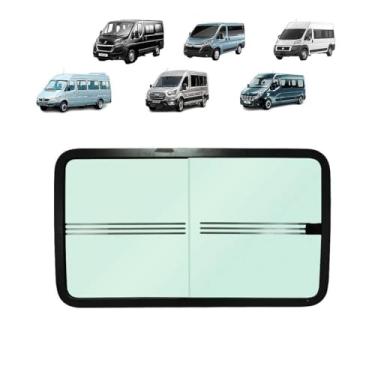 Imagem de JANELA COM PUXADOR (COM SERIGRAFIA BRANCA E MOLDURA) MASTER DUCATO SPRINTER TRANSIT DIREITO OU ESQUERDO (115,0 X 66,4 CM) (ADAPTACAO)