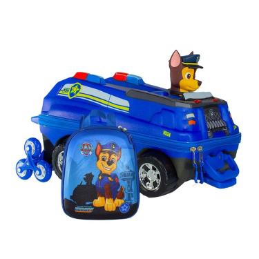 Imagem de Mochila Rodas Triplas 3D Lancheira Patrulha Canina Chase Spy
