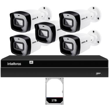 Imagem de Kit Nvr Intelbras Nvd 1408P Poe HD 1T 5 Câmeras Ip Vipc Full