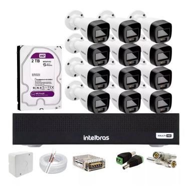 Imagem de Kit Intelbras 12 cameras Full Color Vhd 1120b,dvr 16 Mhdx 1016 C/ HD 2tb