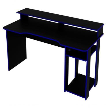 Imagem de Mesa Para Computador Gamer Me4153 Preto Azul Preto Azul