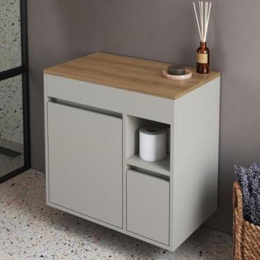 Imagem de Gabinete de Banheiro Suspenso 60cm com 1 Porta e 1 Gaveta Bangladesh A