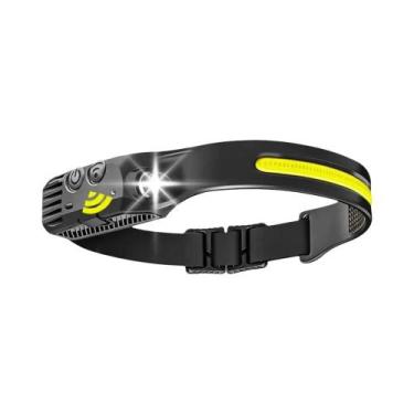 Imagem de Lanterna De Cabeça LED Recarregável Com Sensor, Bateria USB, Ideal Par
