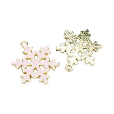 Imagem de Pingente Esmaltado Natalino Branco Em Liga Para Fabricação De Joias DI