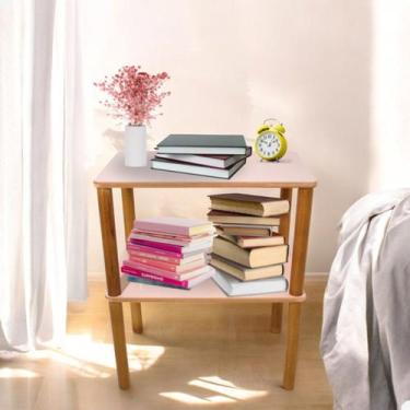 Imagem de Estante Multiuso 2 Repartições 30cm Estrutura Firme Pés Madeira Resist