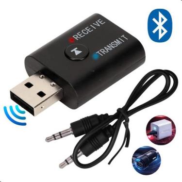 Imagem de Receptor Adaptador Bluetooth Usb P2 Audio Stereo Musica Som Carro Andr