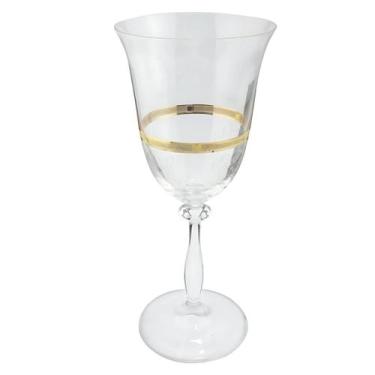 Imagem de Taça Champanhe Espumante 190ml Ângela Cristal Decorado Friso Dourado L