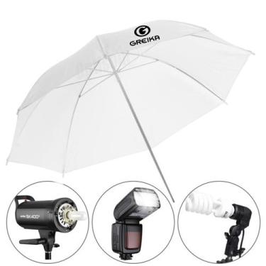 Imagem de Sombrinha Difusora Ou Rebatedora Preta Prata Greika 60cm Branca, Branc