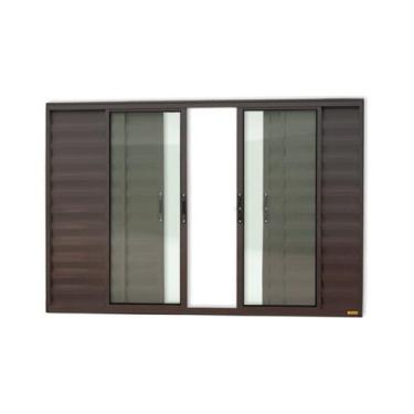 Imagem de Janela Veneziana Confort 6 Folhas Vidro Liso 100cm x 120cm Brimak Cort