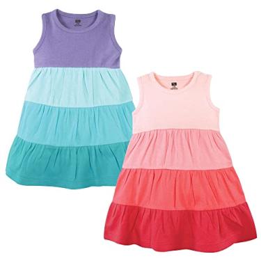 Imagem de Hudson Baby Vestidos de algodão para bebês meninas, Ombre coral azul-petróleo, 12-18 Meses