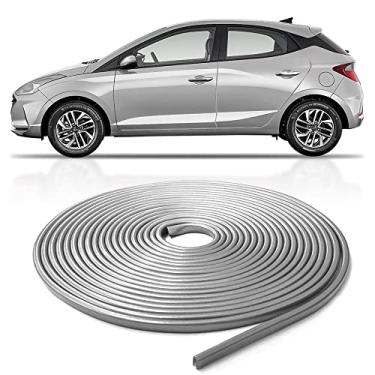 Imagem de Protetor De Bordas De Veiculo Universal Carro Prata - 10 Metros