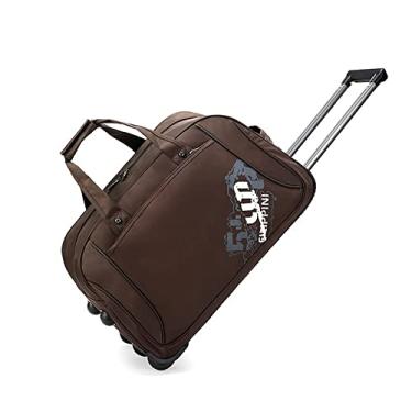 Imagem de Mala de Viagem Oxford com rodinhas, bolsa de negócios unissex, bolsa de viagem de grande capacidade a bordo (Marrom, G)