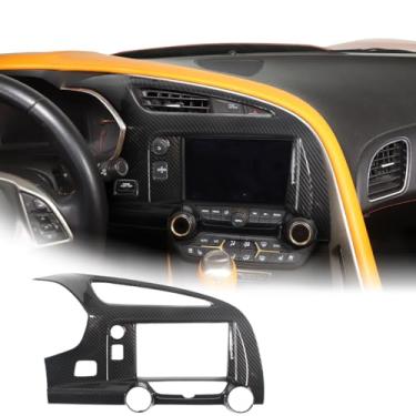 Imagem de JONKOKO Moldura de botão de modo de volume de controle central de carro ABS para Chevrolet Corvette C7 2014-2019 Moldura de ar condicionado tampa do painel guarnição acessórios interiores (acabamento