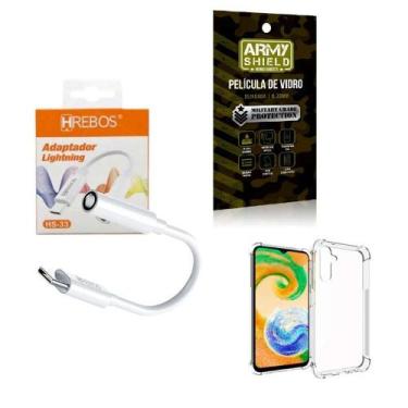 Imagem de Capinha Samsung A14 + Adaptador P2 Para Tipo C + Película 3D - Armyshi