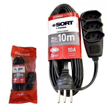 Imagem de Extensao Daneva Sort 2 Polos + Terra Pp 0,75Mm Preta -10M - 1914, Pret