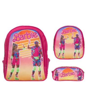 Imagem de Kit Mochila Escolar Menina Barbie Passeio Costas Tam G Aulas - Toys 2U
