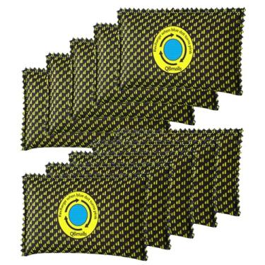 Imagem de QBmalls Dessecante recarregável de 100 g, pacote com 10, absorvente de umidade para caixas de armazenamento, cofres de armas, trailer e carros, desumidificador dessecante para armários, gavetas, malas