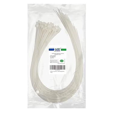 Imagem de HS Tiras de amarrar com zíper extra longas (pacote com 50) de espessura de 0,99 cm de diâmetro de plástico resistente 79,4 kg transparente, branco grande laços de zíper 91 cm para HVAC, viagem, embalagem, embarcação