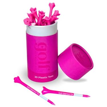 Imagem de Hot Neon Pink Golf Tees 3,25 polegadas (83 mm) - Conjunto de camisetas femininas de golfe de alta visibilidade (pacote com 30) para desempenho máximo feminino, condução feminina, tiros longos,
