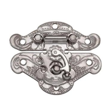 Imagem de Fecho Oriental Grande Trabalhado 2 Peças Metal Decoração Caixas Artesa