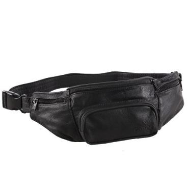 Imagem de Pochete Bolsa de Cintura - Couro - A10 - Preta - Taboo Leather, Unico,