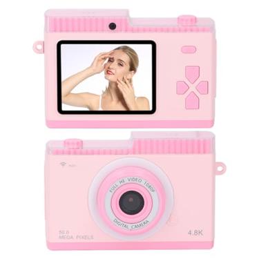 Imagem de Câmera Digital de 48 MP, Câmera Digital CCD HD 1080P Frontal e Traseira Com Lente Dupla Com Tela de 2,4, Foco Automático, Zoom Digital 8x, Câmera Selfie de Bolso Vlog para (Rosa)