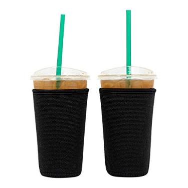 Imagem de Baxendale – Manga de café gelado para xícaras de tamanho médio – Pacote com 2 – Manga de café gelado de neoprene – Mangas de copo para bebidas frias, reutilizáveis, compatíveis com Starbucks, Dunkin
