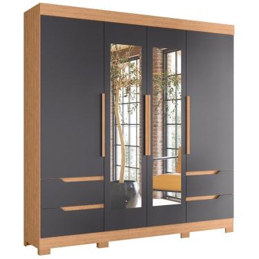 Imagem de Guarda Roupa Casal Vivacce 4 Portas e 4 Gavetas com Espelho - Móveis Albatroz