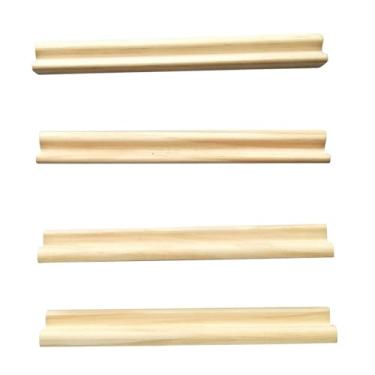 Imagem de Suportes de dominó para trem mexicano, conjunto de 4 suportes de maciça natural de , prateleira de jogo leve para amigos, adultos, mahjong, brinquedo de mesa, adolescentes (dominó não