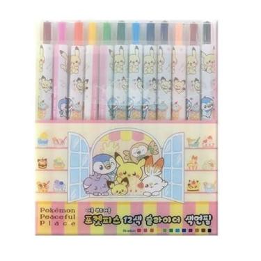 Imagem de Pikachu 1 pacote, conjunto de 12 lápis de cor de giz de cera torcidos (o pacote pode variar)