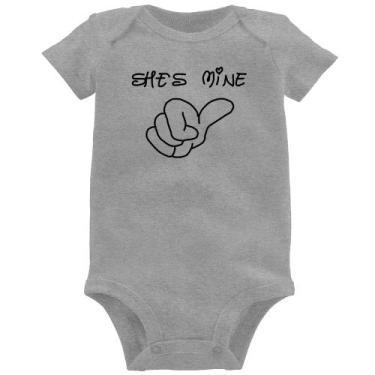 Imagem de Body Bebê She's Mine - Foca na Moda, Cinza, M