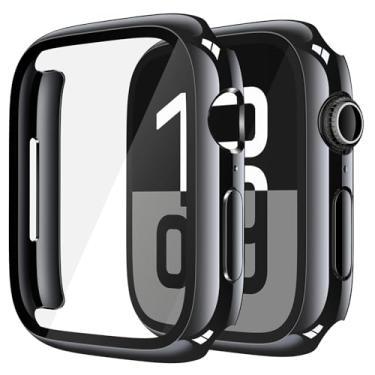 Imagem de Misxi Pacote com 2 capas de vidro temperado compatíveis com Apple Watch Series 11 (2025) Series 10 46 mm, protetor de tela de PC rígido proteção geral ultrafina leve e resistente a arranhões para