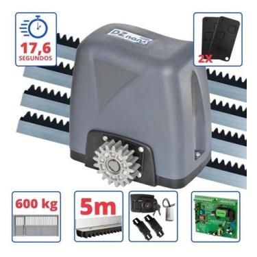 Imagem de Kit Motor Rossi Deslizante Nano 36 5m crem 2 Controle 600kg 220v