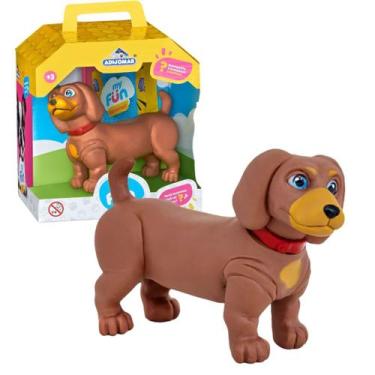 Imagem de Boneco Cachorrinho Salsicha +Pet Acessório Surpresa Adijomar - Adijoma