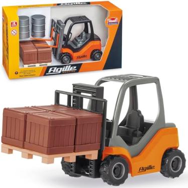 Imagem de Brinquedo Colecionável Empilhadeira Miniatura Agile Working Laranja