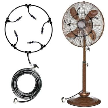 Imagem de Kit de nebulização de ventilador, ventiladores para resfriamento ao ar livre, névoa para ventiladores externos com válvula de controle de água, adequado para a maioria dos ventiladores externos com
