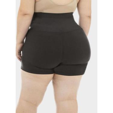 Imagem de Short Empina Bumbum Plus Size Alta Compressão Anticulote - Wild, Preto